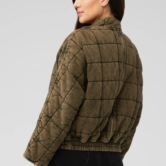 Free People Dolman Quilted Knit Jacket sz Large $198 - Picture 4 of 5